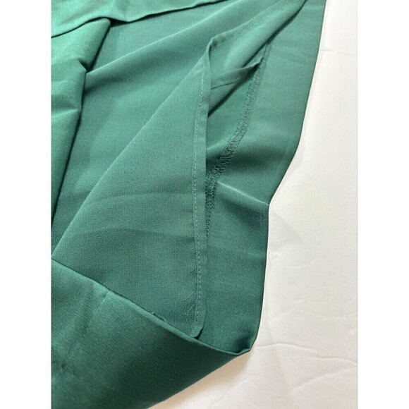 MNG Mango Slip Dress Hunter Green Size Small Ruffle Shoulder Satin Effect Mini - Picture 8 of 10